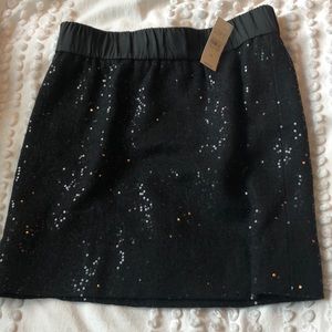 * Loft NWT Black Sequin Party Skirt *